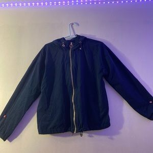 Navy blue wind breaker jacket